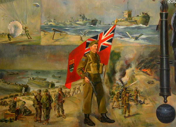 Mural D-Day invasion of Normandy & subsequent battles at Eisenhower Museum. Abilene, KS.