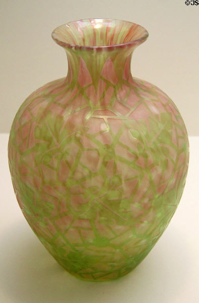 Boothbay pattern vase (c1925) by Frederic Carder of Steuben at Wichita Art Museum. Wichita, KS.