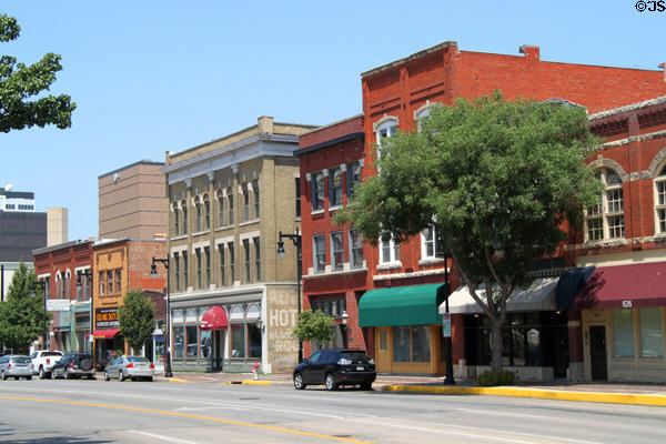 Heritage streetscape (604-626 East Douglas St.). Wichita, KS.