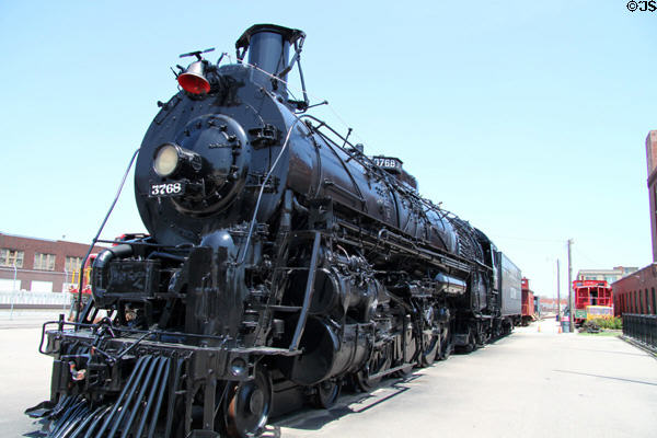 Santa Fe steam locomotive 3768 at Great Plains Transportation Museum. Wichita, KS.
