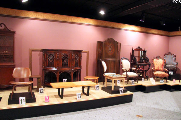 Furniture collection at Sedgwick County Historical Museum. Wichita, KS.