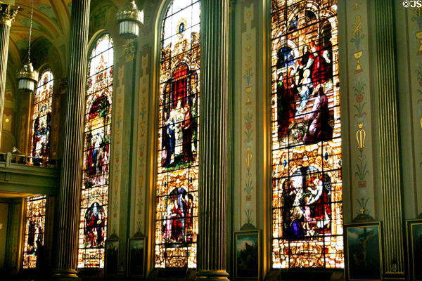 Mother of God Roman Catholic Church stained glass windows. Covington, KY.