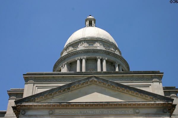 Kentucky State Capitol dome. Frankfort, KY. On National Register.