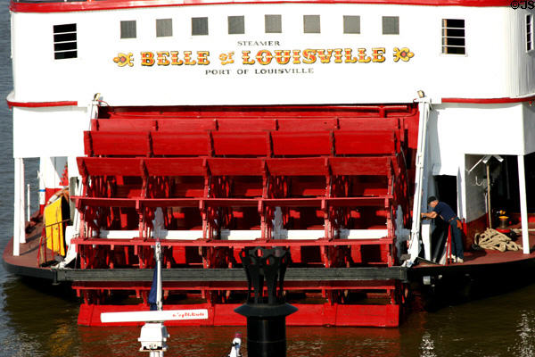 Belle Of Louisville steam boat stern wheel detail. Louisville, KY.