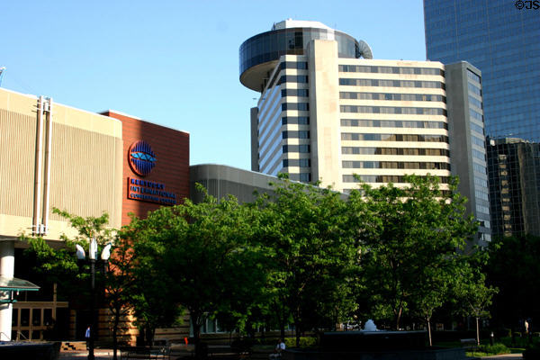 Kentucky International Convention Center & Hyatt Hotel with round observation level. Louisville, KY.