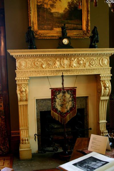 Library fireplace in Conrad-Caldwell House. Louisville, KY.