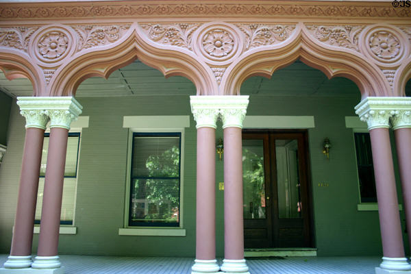 Hindman Briscoe House (1901) (1424 St. James Court) with custom molded terra cotta. Louisville, KY. Style: Venetian Gothic.
