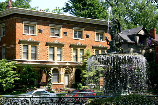 St James Fountain (late 1800s) & 1439 St. James Court. Louisville, KY.