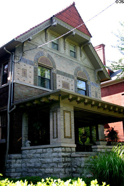 W.B. Doherty House (1913) (1358 S. 1st St.) with a inlaid mosaic bricks. Louisville, KY. Style: Craftsman.