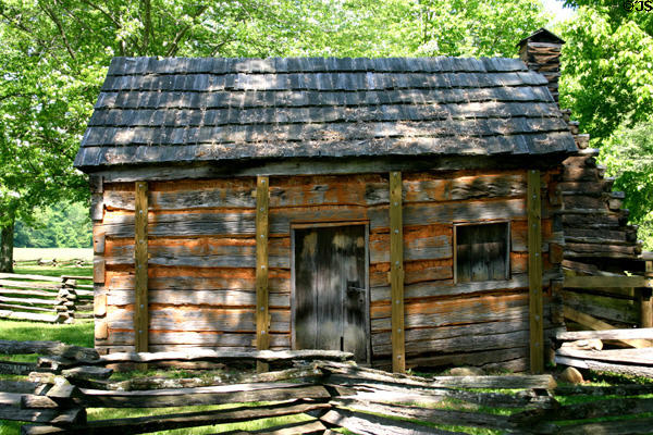 Lincoln's Knob Creek farm (1811-16) & replica of Lincoln's boyhood log cabin. Hodgenville, KY.