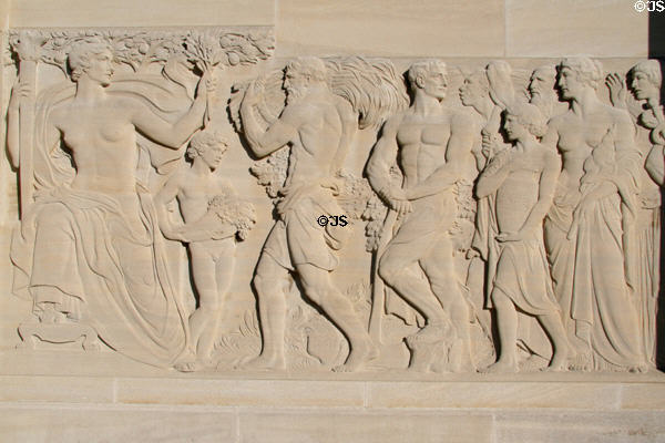 Allegorical relief in Greek style of agriculture on Louisiana State Capitol. Baton Rouge, LA.
