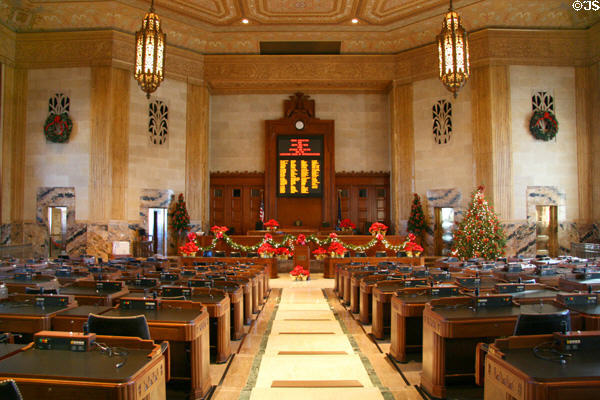 House chamber of Louisiana State Capitol. Baton Rouge, LA.
