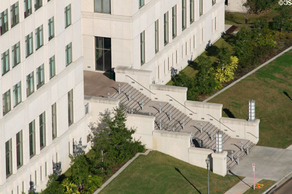 Steps of Claiborne Building at Louisiana State Capitol Park on Capitol Lake. Baton Rouge, LA.