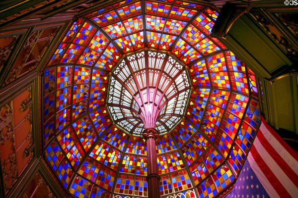 Stained glass domed atrium of Old State Capitol. Baton Rouge, LA.