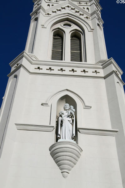 Tower of St Joseph Cathedral (1891). Baton Rouge, LA. Architect: F.B. Dicharry.