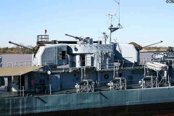 Gun turrets of destroyer USS Kidd. Baton Rouge, LA.