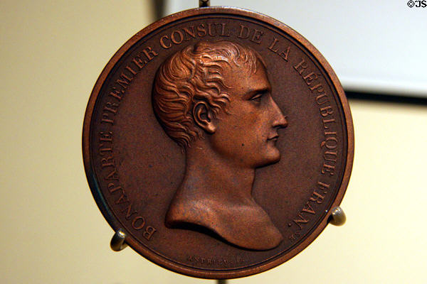 Napoleon Peace Medal (c1800) given to Indian tribes to cement relationships in Louisiana State Museum. Baton Rouge, LA.