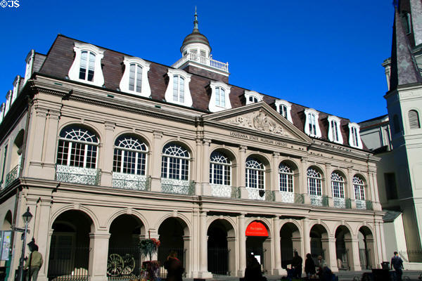 Cabildo (1788 rebuilt 1795-99) now houses Louisiana State Museum was site of Louisiana Purchase Transfer (1803). New Orleans, LA. Architect: Gilberto Guillemard. On National Register.