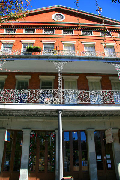 Entrance of 1850 House in Lower Pontalba Building on Jackson Square. New Orleans, LA.