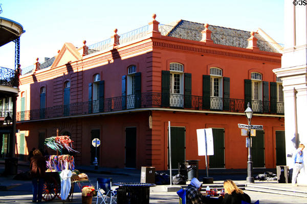 Building at corner of Chartres & St. Peter on corner of Jackson Square. New Orleans, LA.