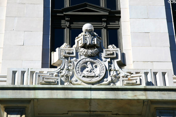 Pelican seal on Supreme Court of Louisiana. New Orleans, LA.