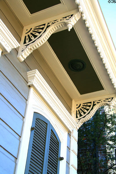 Details of brackets on wooden house (1030 Bourbon St.). New Orleans, LA.
