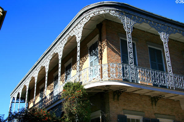 Cast-iron balcony detail (819 Bourbon St.). New Orleans, LA.