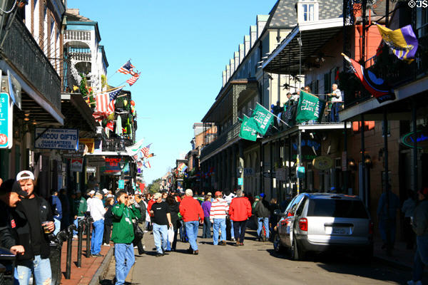 Activity on Bourbon Street. New Orleans, LA.