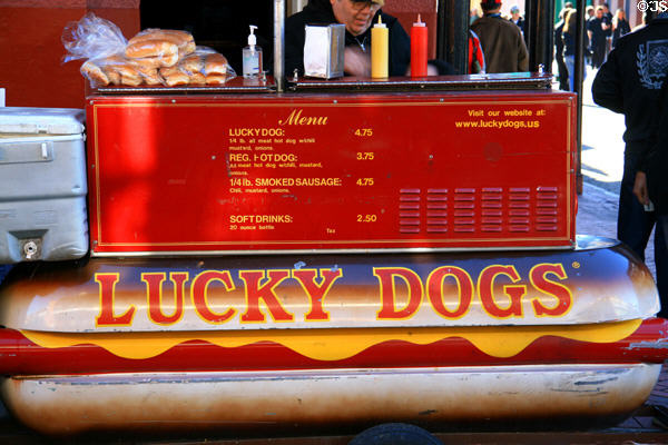 Lucky Dogs hot dog stand a fixture of New Orleans. New Orleans, LA.