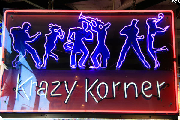 Krazy Korner neon sign on Bourbon St. New Orleans, LA.