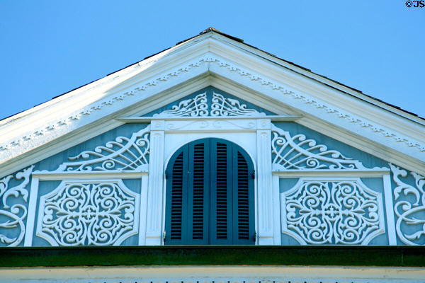 Detail of gable decoration (910-12 Dauphine St.). New Orleans, LA.