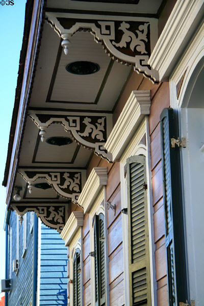 Decorated brackets (910 St. Peter St.). New Orleans, LA.