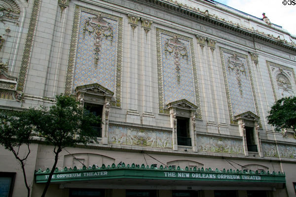 Orpheum Theatre (125 University Pl.). New Orleans, LA. Style: Beaux Arts. Architect: G. Albert Lansburgh. On National Register.
