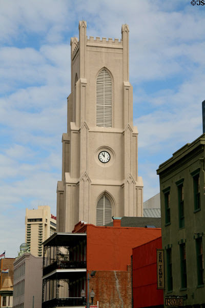 St Patrick's Church (1840) (56 m 185 ft) (724 Camp St.). New Orleans, LA. Style: Gothic Revival. Architect: Charles Dakin & James Dakin + James Gallier, Sr.. On National Register.