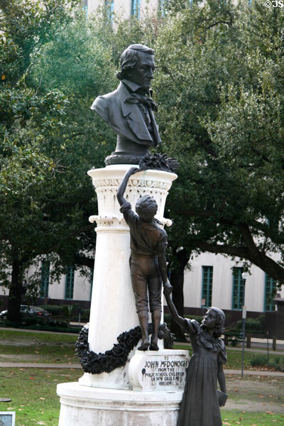 Statue of John McDonogh given by school children of New Orleans (1892-8) on Lafayette Square. New Orleans, LA.