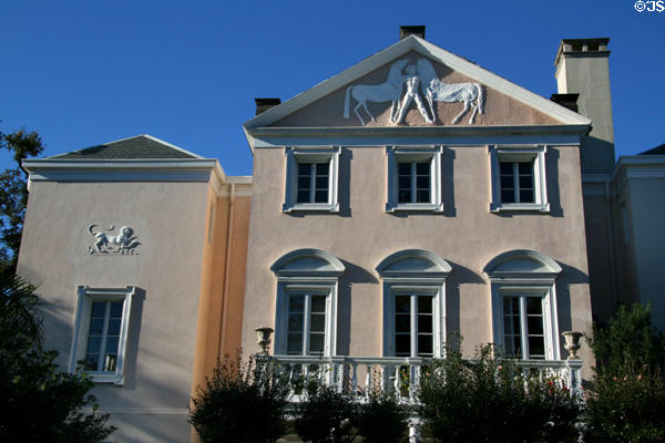 House with horse frieze (2401 Prytania St.) in Garden District. New Orleans, LA.