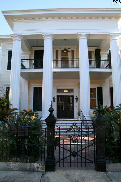 Pritchard-Pigott House with massive Greek columns (1840s) (1407 1st St.) in Garden District. New Orleans, LA.
