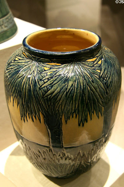 Yucca tree vase (1906) by Marie de Hoa Leblanc & Joseph Fortuné Meyer of Newcomb College of New Orleans at New Orleans Museum of Art. New Orleans, LA.