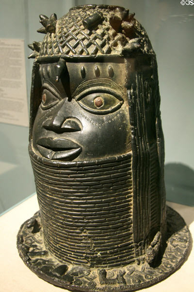 Edo peoples iron head (18th C) from Benin Kingdom, Nigeria, at New Orleans Museum of Art. New Orleans, LA.