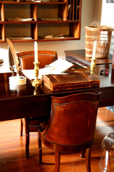 Desk in Plantation office in Oak Alley house. Vacherie, LA.