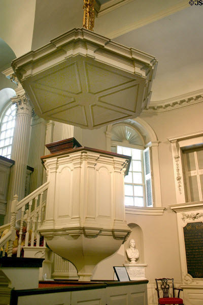 King's Chapel pulpit (1717). Boston, MA.