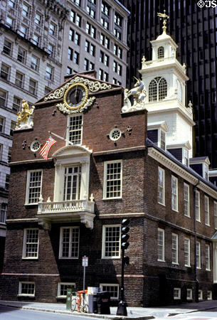 Old State House (1713) originally the seat of British Government in America. Boston, MA. Style: Georgian. On National Register.