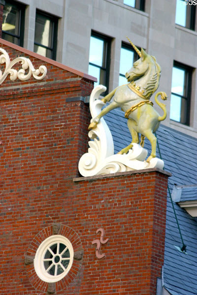 Unicorn on Old State House. Boston, MA.