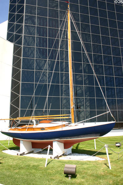 John Fitzgerald Kennedy's sailboat outside his Presidential Library. Boston, MA.