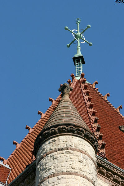 Roof tiles of Trinity Church. Boston, MA.
