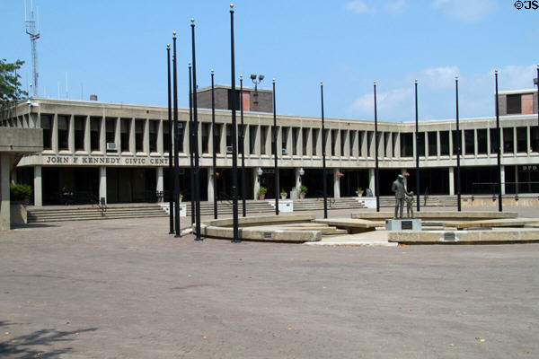 John F. Kennedy Civic Center (1973) (50 Arcand Dr.) beside Lowell City Hall. Lowell, MA.
