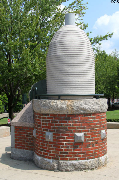 Sculpture of bobbin (1990) by Robert Cumming at Boarding House Park in Lowell National Historical Park (on French St.). Lowell, MA.