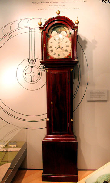 Francis Cabot Lowell's tall clock (1809-13) by Zalman Aspinwal of Boston at Boott Cotton Mills. Lowell, MA.