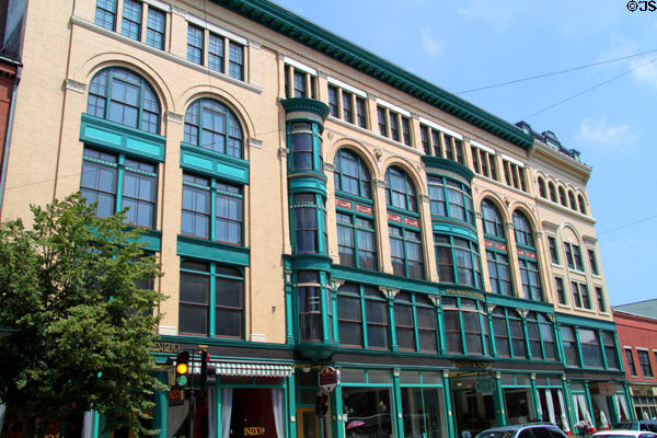 Bon Marche Building (1880) (143 Merrimack St.). Lowell, MA. Style: Victorian Eclectic. Architect: Edwin R. Clark.