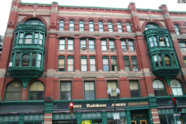 Hildreth Building (1882) (35-55 Merrimack St.). Lowell, MA. Style: Victorian Eclectic. Architect: Van Brunt & Howe.